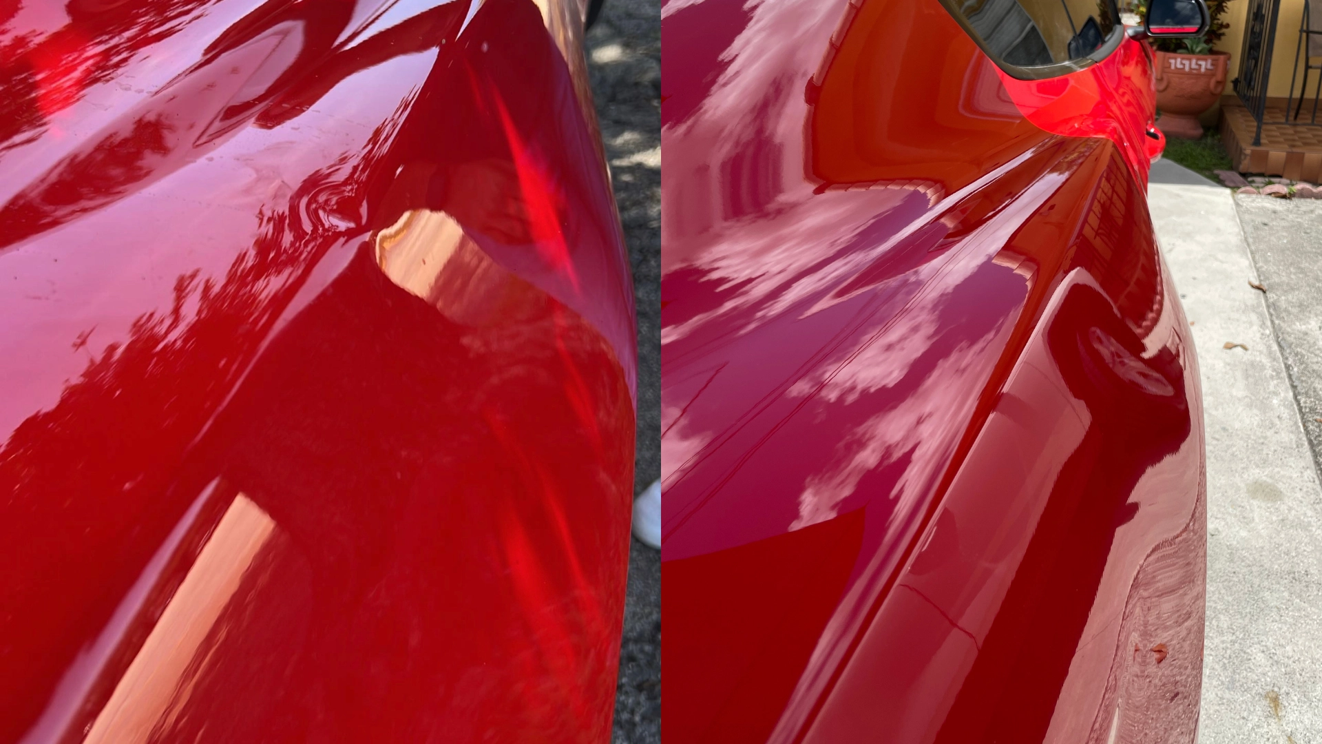 Car with dent fixed